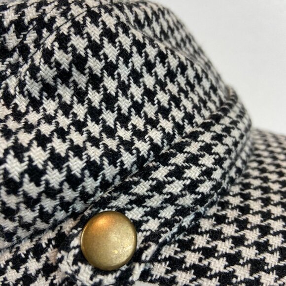Newsboy Cabbie Hat White & Black Houndstooth - Picture 3 of 5